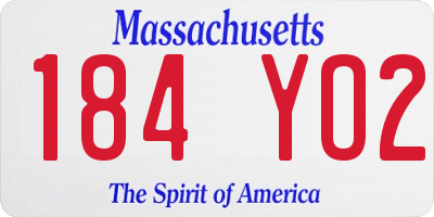 MA license plate 184YO2