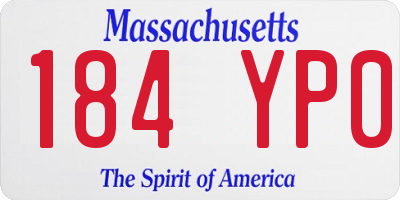 MA license plate 184YP0