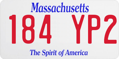 MA license plate 184YP2