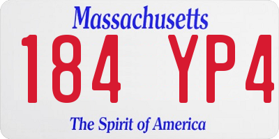 MA license plate 184YP4
