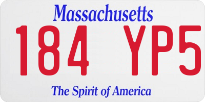 MA license plate 184YP5