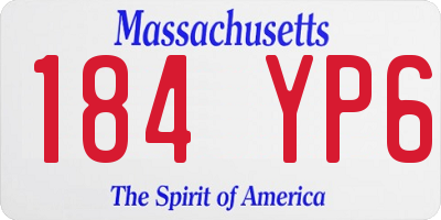 MA license plate 184YP6