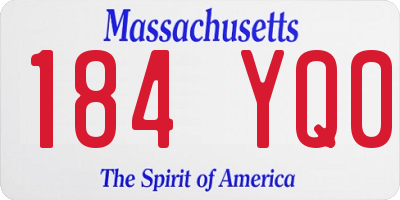 MA license plate 184YQ0