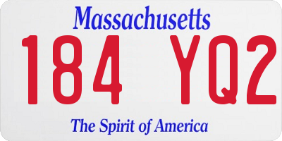 MA license plate 184YQ2