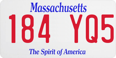 MA license plate 184YQ5