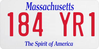 MA license plate 184YR1