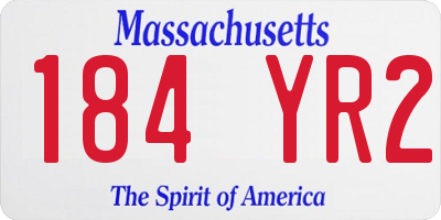 MA license plate 184YR2
