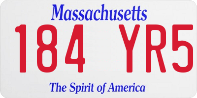 MA license plate 184YR5