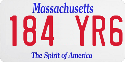 MA license plate 184YR6