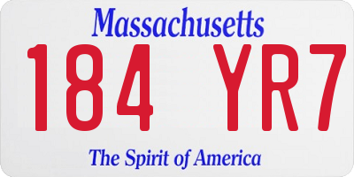 MA license plate 184YR7