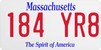 MA license plate 184YR8