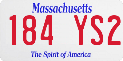 MA license plate 184YS2