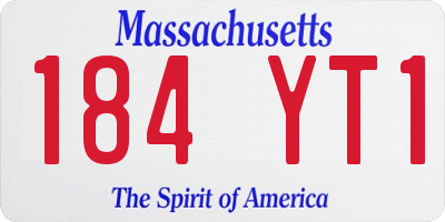 MA license plate 184YT1