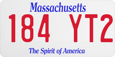 MA license plate 184YT2