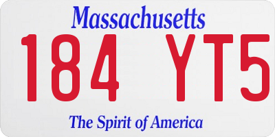 MA license plate 184YT5