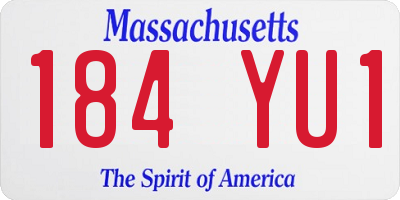 MA license plate 184YU1