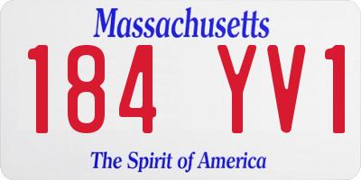 MA license plate 184YV1
