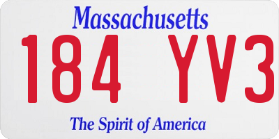 MA license plate 184YV3