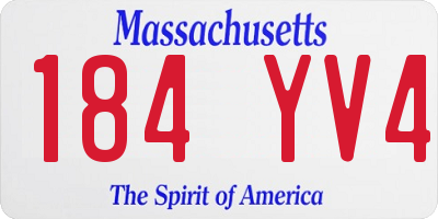 MA license plate 184YV4