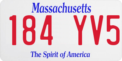 MA license plate 184YV5