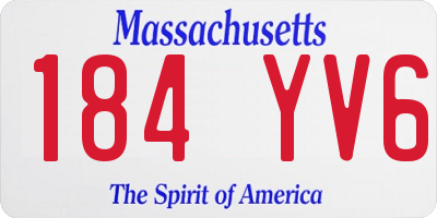 MA license plate 184YV6