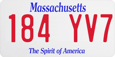 MA license plate 184YV7