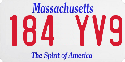 MA license plate 184YV9