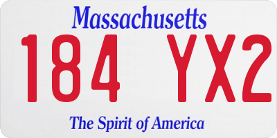 MA license plate 184YX2