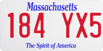 MA license plate 184YX5
