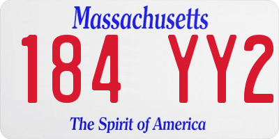 MA license plate 184YY2