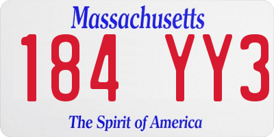 MA license plate 184YY3
