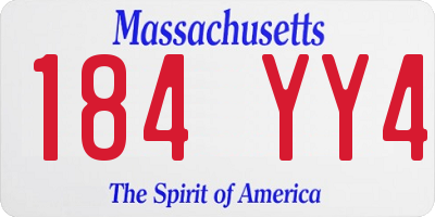 MA license plate 184YY4
