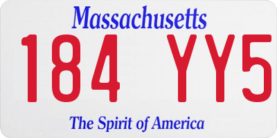 MA license plate 184YY5