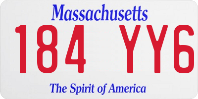 MA license plate 184YY6
