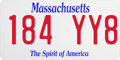 MA license plate 184YY8
