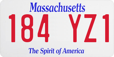 MA license plate 184YZ1