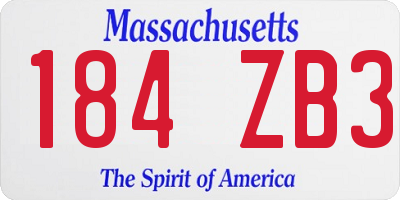 MA license plate 184ZB3