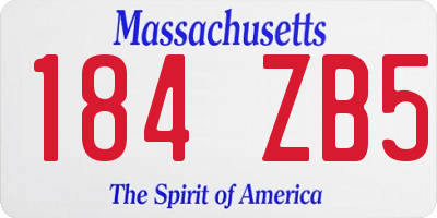 MA license plate 184ZB5