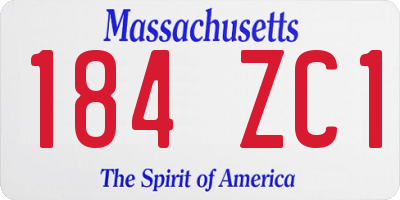 MA license plate 184ZC1
