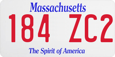 MA license plate 184ZC2