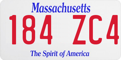 MA license plate 184ZC4