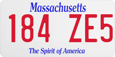 MA license plate 184ZE5