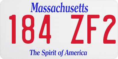 MA license plate 184ZF2