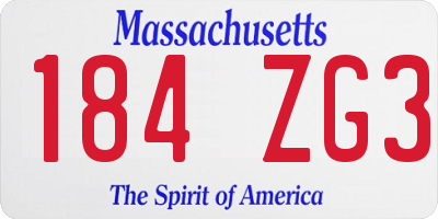 MA license plate 184ZG3