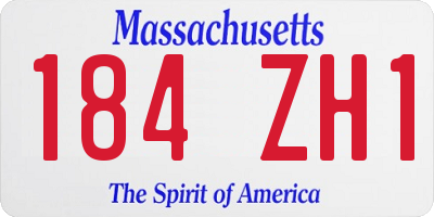 MA license plate 184ZH1