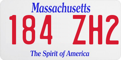 MA license plate 184ZH2