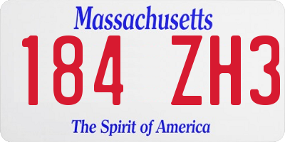 MA license plate 184ZH3