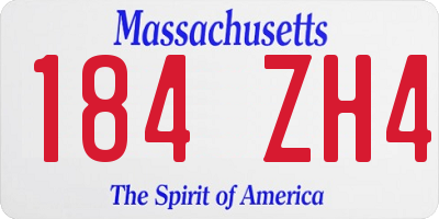 MA license plate 184ZH4