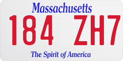 MA license plate 184ZH7