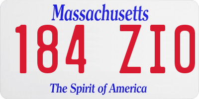 MA license plate 184ZI0